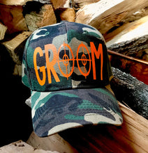 Load image into Gallery viewer, Groom Camo Hat, Camouflage Hat, Groom to Be Gift | Bachelor Party Hat | Groom Gift | Camo Ball Cap |
