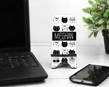 Load image into Gallery viewer, Cats Cell Phone Stand. Custom Cat Phone Stand, Veterinarian gift! Cat party favors! Cat Birthday Gift. Teacher gift! Cat theme Gift for mom!