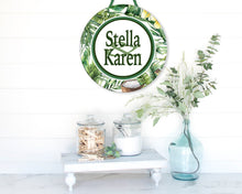 Load image into Gallery viewer, Tropical Dorm Room Signs. Dorm Door Sign.Personalized Graduation gift. Great Dorm Room decoration. Roommate sign too! Palm Leaves Dorm Decor