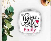 Load image into Gallery viewer, Nurse Life Personalized Makeup Mirror
