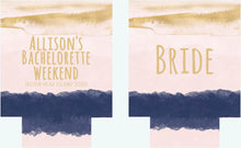 Load image into Gallery viewer, Ombre Slim party huggers. Skinny can party favors. Personalized Birthday or Bachelorette Party Favors. Slim Can Ombre Wedding party favor!