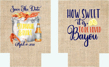 Load image into Gallery viewer, Crawfish Boil Party Huggers. Cajun Crayfish Boil Coolies. Engagement or Wedding Crawfish Boil Party Favors. Crawfish Shower Favors.