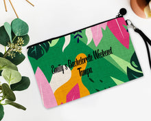 Load image into Gallery viewer, Tropical Print Make up bag. Great Summer Bachelorette or Girls Weekend Favors. Make up bag Summer Party Favors! Summer Party Gifts!