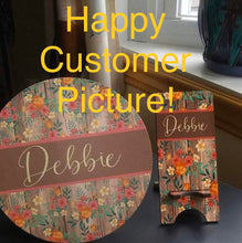 Load image into Gallery viewer, Wood Floral Phone Stand