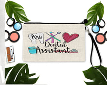 Load image into Gallery viewer, Dental Make Up bag. Dental Assistant Gifts. Dental office Gifts. Custom Dental Hygienist Gift! Personalized Dental theme gift!