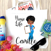 Load image into Gallery viewer, Nurse Life Personalized Tote Bag