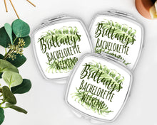 Load image into Gallery viewer, Palms Party Bachelorette Gift | beach Party Favor | beach Bachelorette Favors | tropical Party Favors | Make up Mirror |Shit Kit Bags