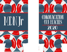 Load image into Gallery viewer, Tubing Personalized Huggers. Lake or River Party Favors. Girls Weekend Coolies. Monogram Bachelorette Party Favors!