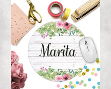 Load image into Gallery viewer, Wood Flowers Mouse Pad