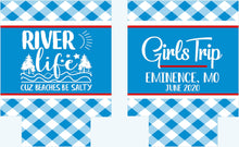 Load image into Gallery viewer, Float trip Personalized Huggers. Lake or River Party Favors. Lake Party Favors! Bachelor or Bachelorette Tubing Party Favors!