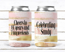 Load image into Gallery viewer, Rose Gold "Glitter" Party Huggers. Slim Can Party. Personalized Bachelorette Party favors. Birthday Party Favors! White and Gold favors.