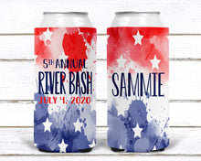 Load image into Gallery viewer, USA Party Huggers. Red White and Blue Party Favors! USA Bachelor Party Gifts. America Birthday Party Favors. Bachelorette Weekend Huggers.