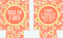 Load image into Gallery viewer, Tropical Wedding Can Coolies. Luau Flowers Birthday or Bachelorette Party Favors. Girl's Weekend Beach Favors.Family Vacation