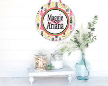 Load image into Gallery viewer, Pineapple Personalized Room Sign. Pineapple Roommate Door Hanger. Graduation Gift. Dorm room door sign - Roommates sign too! Dorm Decor.