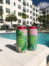 Load image into Gallery viewer, Palm Tree Sunset Huggers. Bachelorette or Birthday Beach Party Favors. Personalized Family Vacation Beach Coolies!