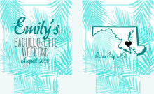 Load image into Gallery viewer, Palm Leaves Party Huggers. Rose Gold Birthday or Bachelorette Party Favors. Rose Gold Girls Weekend Favors. Family Vacation Beach Favors.