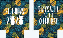 Load image into Gallery viewer, Pineapple Party Huggers. Tropical Bachelorette or Birthday Favors.Custom Pineapple Huggers. Charleston, Miami, Cabo, Hawaii! Girls Weekend!