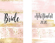 Load image into Gallery viewer, Rose Gold "Glitter" Party Huggers. Slim Can Party. Personalized Bachelorette Party favors. Birthday Party Favors! White and Gold favors.