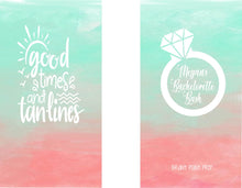 Load image into Gallery viewer, Good Times Slim party huggers. Skinny Beach favors. Personalized Lake Birthday or Bachelorette Favors. Slim Can Ombre Beach party favor!