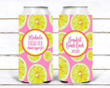Load image into Gallery viewer, Lemon Party Huggers. Tropical Birthday or Wedding Favors. Lemon Bachelorette or Birthday Party Favors. Girls Weekend Huggers!