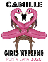 Load image into Gallery viewer, Flamingo Tote bag. Float Party Favors! Flamingo Bachelorette or Girls Weekend Tote Bag. Lake Party Bag. Bachelorete Float party! Pool Party!