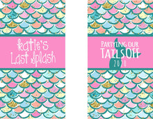 Load image into Gallery viewer, Mermaid Party huggers. Skinny can Mermaid party favors. Mermaid Birthday or Bachelorette Party Favors. Beach bachelorette party!