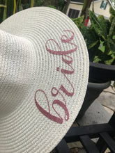 Load image into Gallery viewer, Beach Party Hat |Birthday Girl Hat |Birthday Favors | Bride Beach Hat | Dirty 30/ Bride to Be/ Floppy Beach Hat/Birthday Gift/Glitter