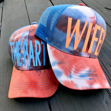 Load image into Gallery viewer, Tie Dye Trucker Hat | Bachelorette Trucker Hat | Bachelorette Party Hat | Tie Dye Party Hat | Bride to Be Hat | Bride Hat | Retro Hippie Hat