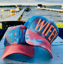 Load image into Gallery viewer, Tie Dye Trucker Hat | Bachelorette Trucker Hat | Bachelorette Party Hat | Tie Dye Party Hat | Bride to Be Hat | Bride Hat | Retro Hippie Hat