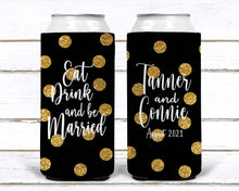 Load image into Gallery viewer, Polka Dot "glitter" Wedding Shower or Birthday Favors. Bachelorette Party Huggers. Baby or Bridal Shower Huggers! Birthday Party Favors!
