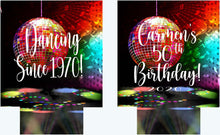 Load image into Gallery viewer, Disco Theme Party Drink Huggers. Disco 70's Birthday Party Huggers Dancing queen Dirty 30! Retro disco party favors. 70's theme Party Favors