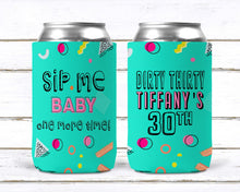 Load image into Gallery viewer, 90's Theme Party Huggers. 90's Birthday or Bachelorette Huggers. Retro Birthday Coolies. 90's Prom Party favors!
