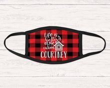 Load image into Gallery viewer, Plaid Cabin Personalized Face Mask
