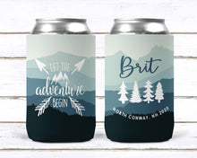Load image into Gallery viewer, Mountain Party Can Huggers. Mountain Bachelor or Birthday Favors.Asheville Bachelorette Favors.Camping Bachelorette Party! Mountain Wedding