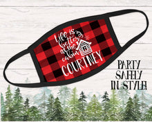Load image into Gallery viewer, Plaid Cabin Personalized Face Mask