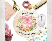 Load image into Gallery viewer, Pig Mouse Pad. Custom Personalized Pig gift. Perfect Pig themed desk accessory! Pig lover gift!