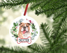 Load image into Gallery viewer, Bulldog Ornaments. Personalized Gift for the Bulldog lover! Bulldog Ornament. Custom Bulldog Gifts! Bulldog Mom gift!
