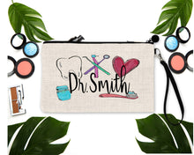 Load image into Gallery viewer, Dental Make Up bag. Dental Assistant Gifts. Dental office Gifts. Custom Dental Hygienist Gift! Personalized Dental theme gift!