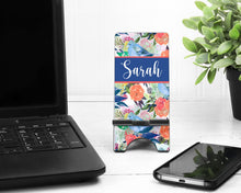 Load image into Gallery viewer, Birds & Floral Phone Stand. Custom Phone Stand, floral phone stand, Gift for teacher,Graduation Gift! Mothers day gift! Personalized gift!