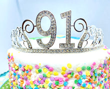 Load image into Gallery viewer, 91st Birthday tiara, Birthday Headband, 91 Birthday Party Tiara, 91 Birthday Crown, 91 Birthday Party Decoration, 91st present