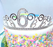 Load image into Gallery viewer, 6th Birthday tiara, 6th Birthday Gift, 6th Birthday Party Tiara, 6th Birthday Crown, 6th Birthday Party Decoration, 6 Birthday girl gift!