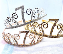 Load image into Gallery viewer, 7th Birthday tiara, 7th Birthday Gift, 7th Birthday Party Tiara, 7th Birthday Crown, 7th Birthday Party Decoration, 7 year old crown