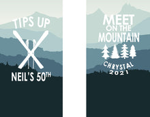Load image into Gallery viewer, Ski Trip Slim Huggers. Personalized Ski skinny Can. Custom Ski party favors.Ski Vacation Weekend huggers.Ski Bachelor or Birthday Party