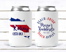 Load image into Gallery viewer, Costa Rica Party Huggers. Costa Rica Vacation Favors. Costa Rica Wedding, Bachelorette or Birthday Party Favors. Personalized Hugger