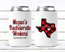 Load image into Gallery viewer, Plaid Beverage Insulators! Flannel Birthday or Bachelorette Party Favors! Plaid Bachelorette Flannel Flannel Fling Favors! Plaid Party Favor