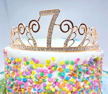 Load image into Gallery viewer, 7th Birthday tiara, 7th Birthday Gift, 7th Birthday Party Tiara, 7th Birthday Crown, 7th Birthday Party Decoration, 7 year old crown