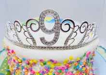 Load image into Gallery viewer, 9th Birthday tiara, 9th Birthday Gift,9th Birthday Party Tiara, 9th Birthday Crown, 9th Birthday Party Decoration, 9 Year old girl gift!
