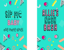 Load image into Gallery viewer, 90's Theme Party Huggers. 90's Birthday or Bachelorette Huggers. Retro Birthday Coolies. 90's Prom Party favors!
