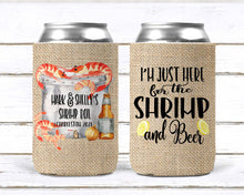 Load image into Gallery viewer, Shrimp Boil Party Huggers. Bachelorette or Birthday Low Country Boil Coolies. Engagement or Wedding Shrimp Boil Party Favors.