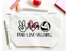 Load image into Gallery viewer, Volleyball Personalized Make Up bag. Custom Volleyball bag. Volleyball Bag. Volleyball Team Gift! Volleyball Gift. Volleyball coach gift!